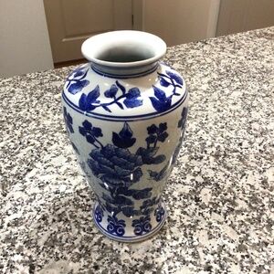 Vintage Blue & White Porcelain Vase